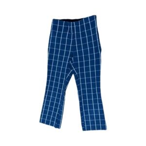 A New Day Navy Plaid Business Casual Cropped Pants
